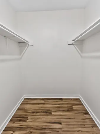 a view of a room with empty racks