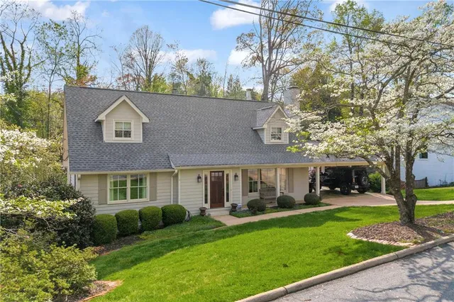 an aerial view of a house