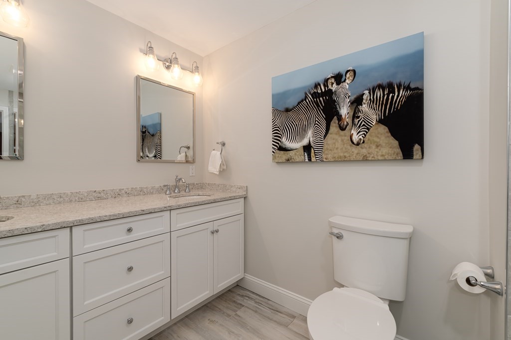 23 Gold Leaf Lane, Unit 23 Mashpee, MA 02649 - Photo 17 of 32 a bathroom with a toilet a sink and mirror
