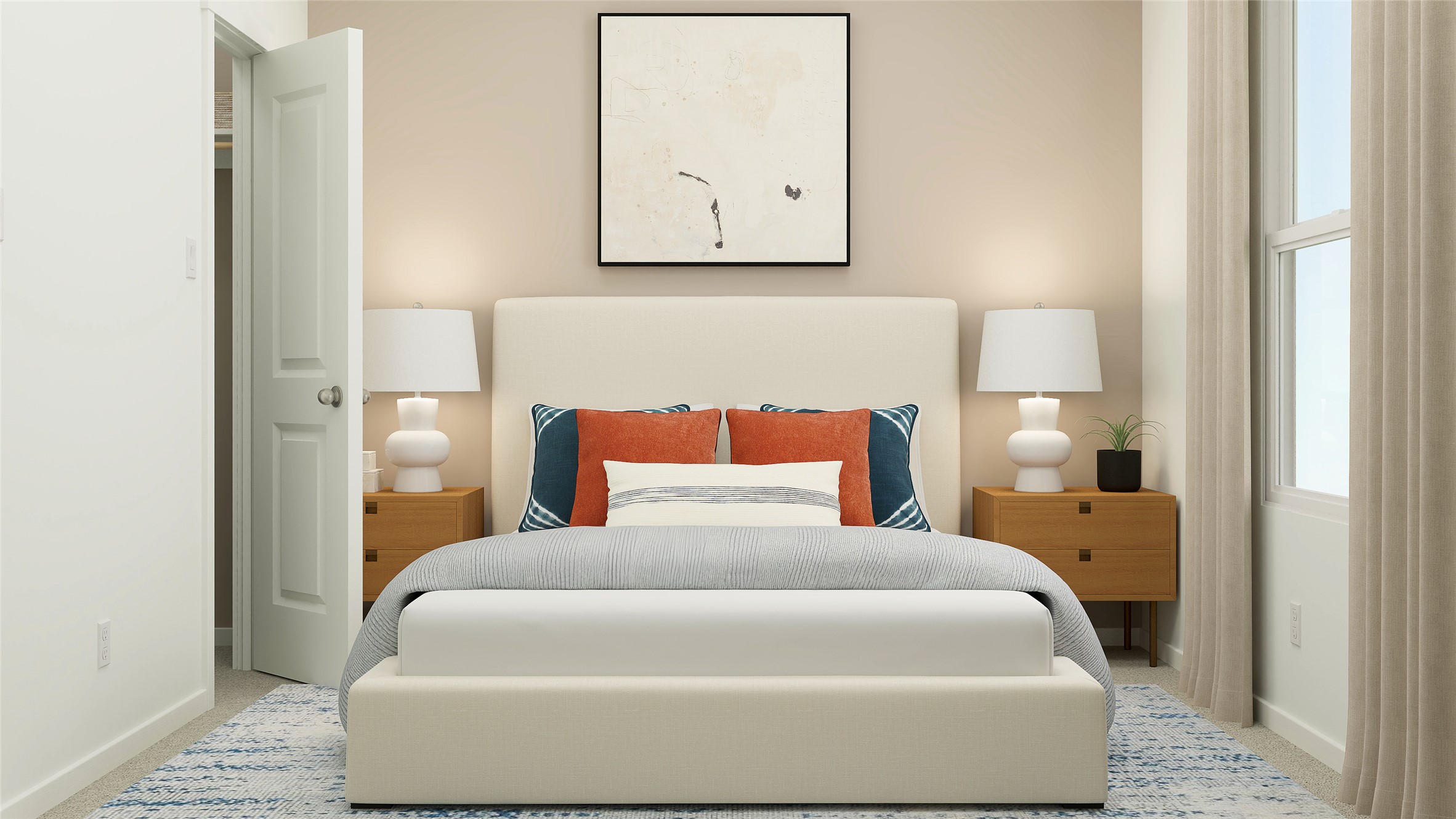 17911 Prairie Falcon Way, Unit 5 Pflugerville, TX 78660 - Photo 3 of 24 a bedroom with a bed and a painting on the wall