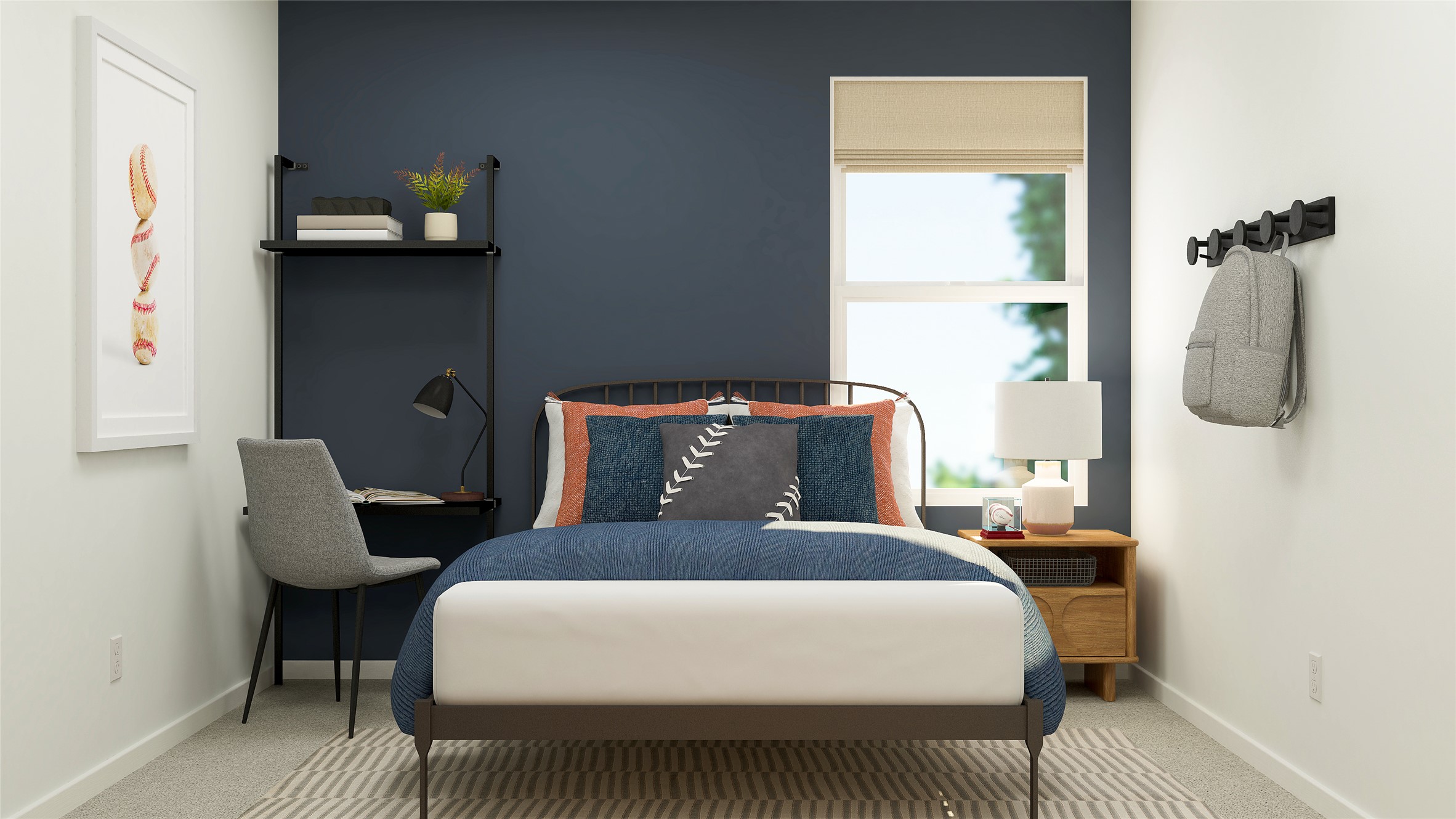 17911 Prairie Falcon Way, Unit 5 Pflugerville, TX 78660 - Photo 5 of 24 a bedroom with a bed a mirror and a window