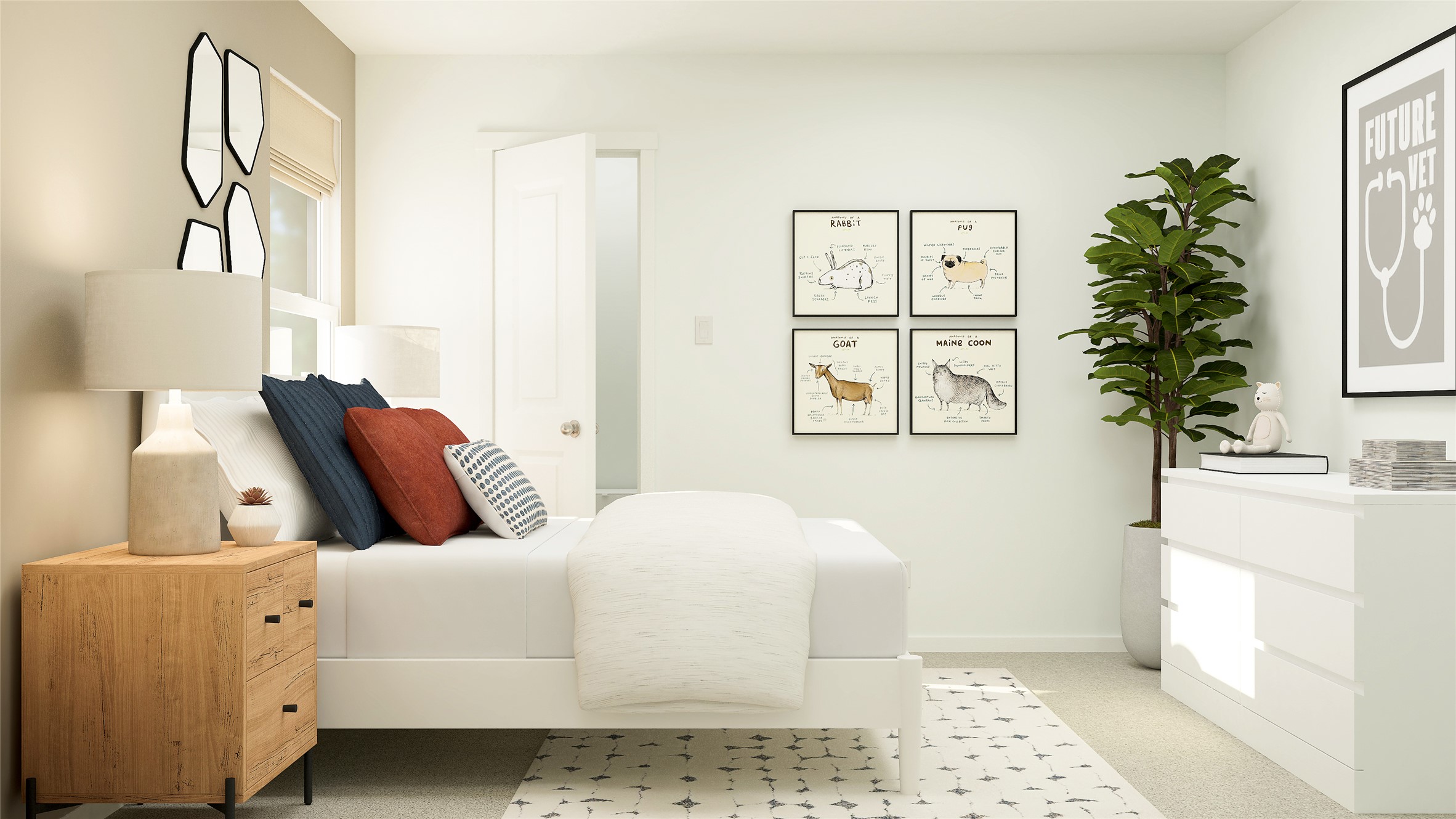 17911 Prairie Falcon Way, Unit 5 Pflugerville, TX 78660 - Photo 8 of 24 a bedroom with a large bed and a potted plant