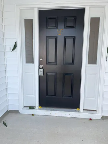 a view of front door of house