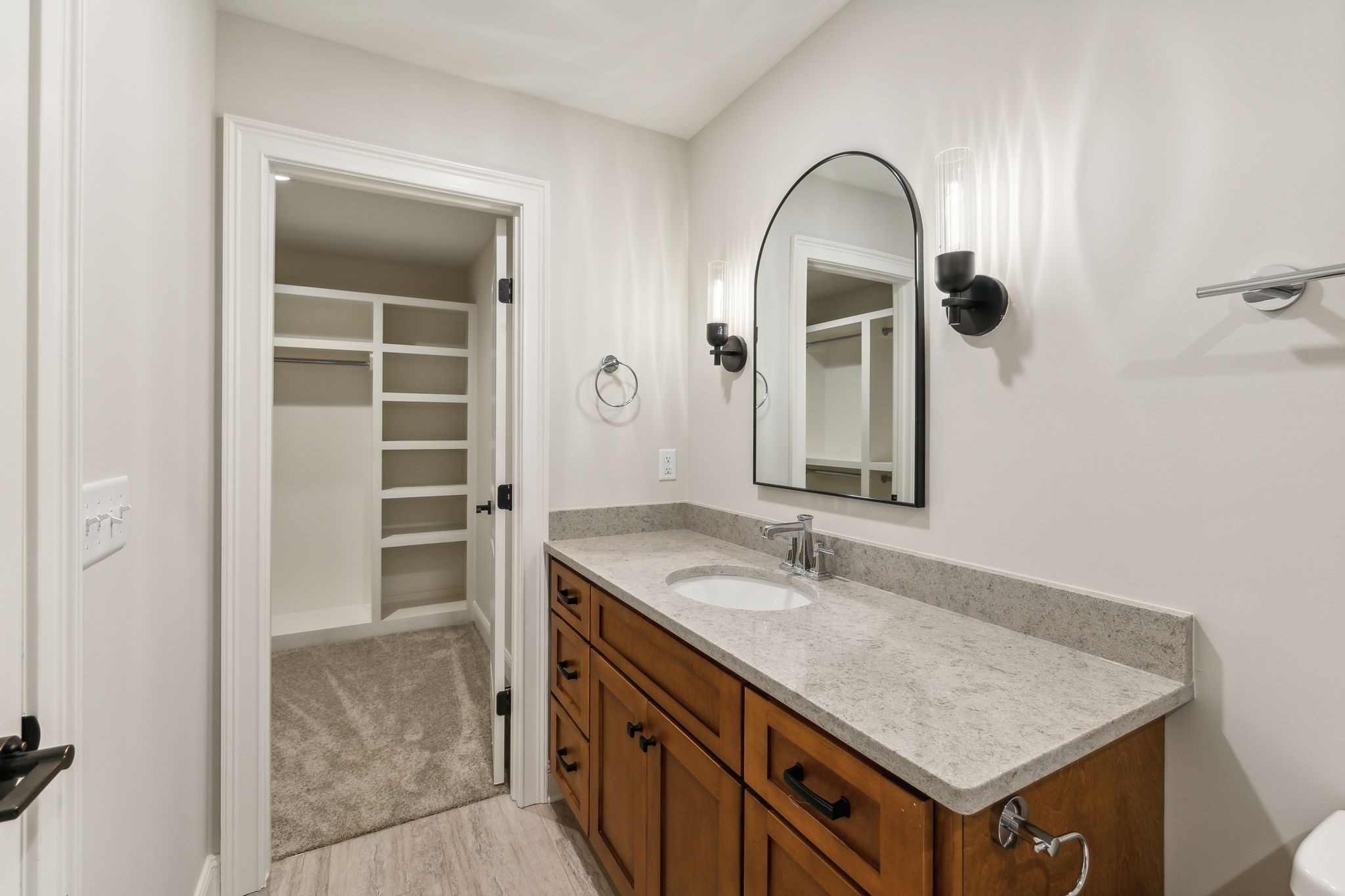 1611 Martha Washington Way Murfreesboro, TN 37130 - Photo 56 of 72 a bathroom with a granite countertop sink and a mirror