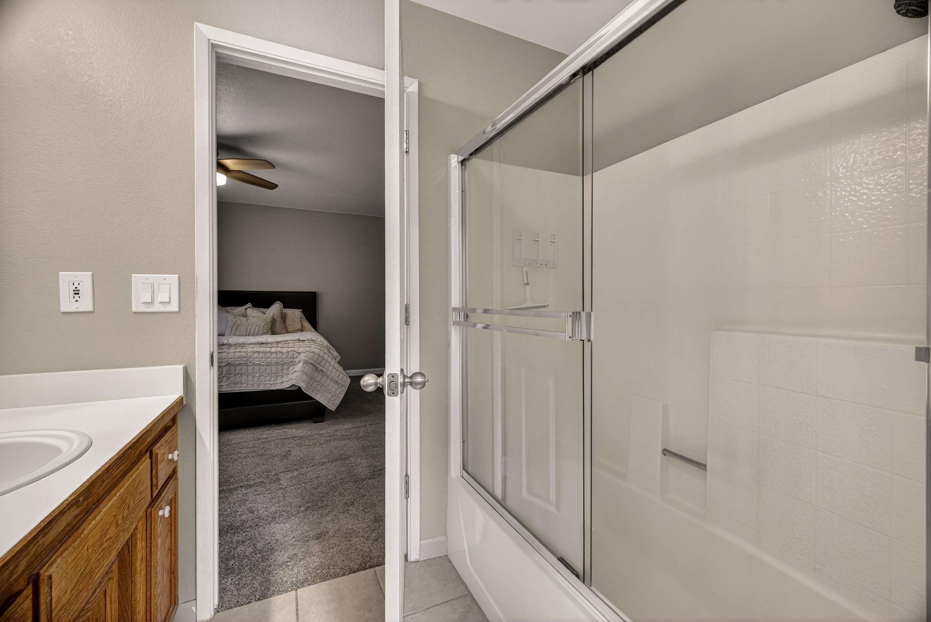811 Golf Club Road Lake Almanor, CA 96137 - Photo 23 of 42 a en suite bathroom with a sink and a shower