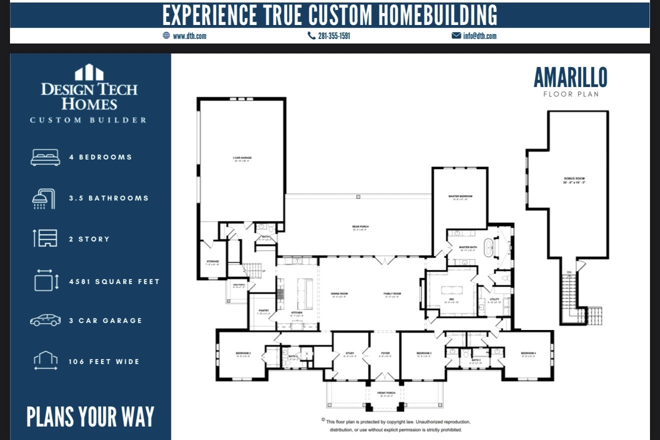 16222 Ridge Oak Road Willis, TX 77378 - Photo 32 of 32 Proposed floor plan of Design Tech Homes Amarillo floor plan