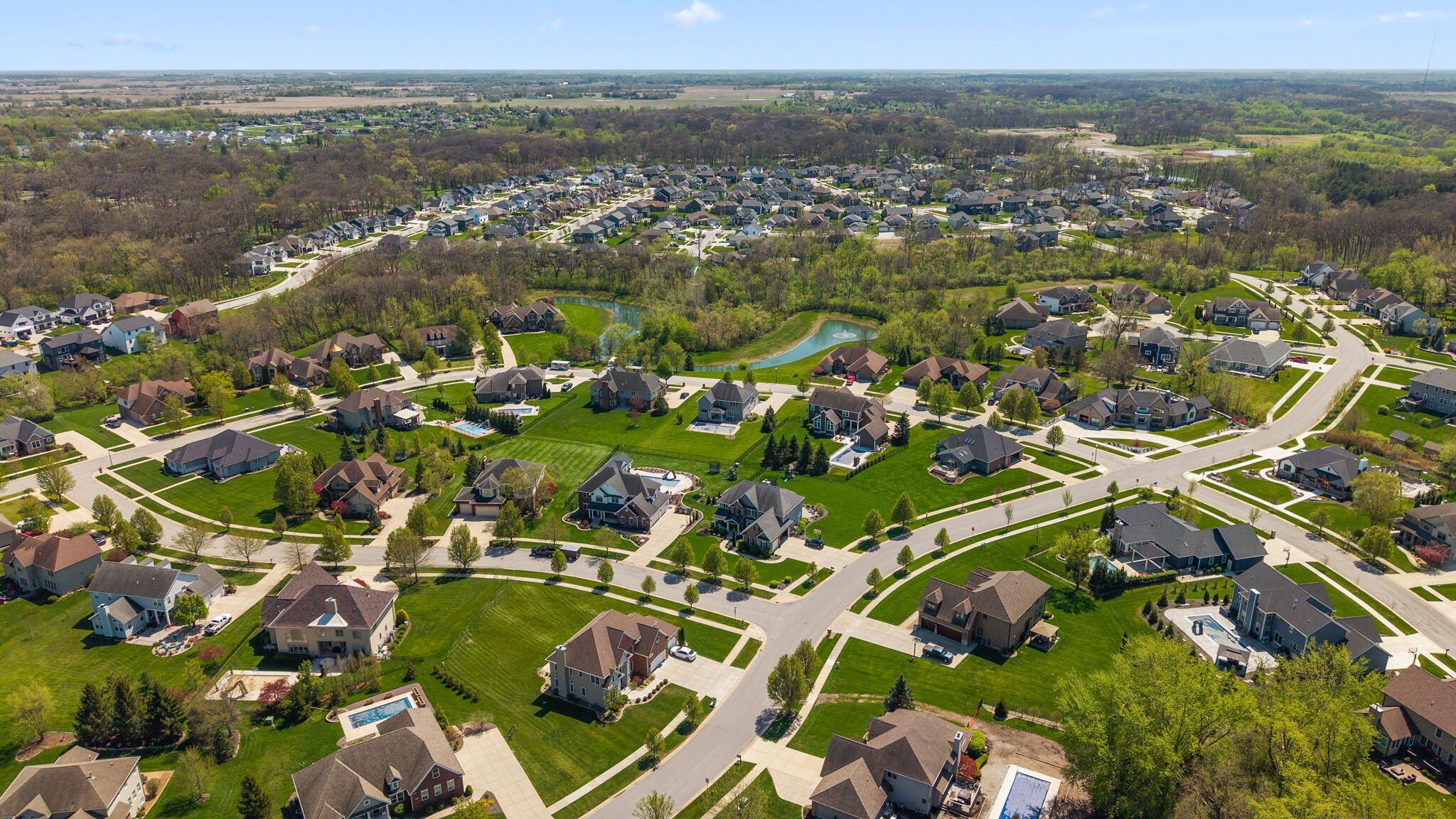 1684 Kleven Lane Crown Point, IN 46307 - Photo 55 of 55 an aerial view of residential houses with outdoor space