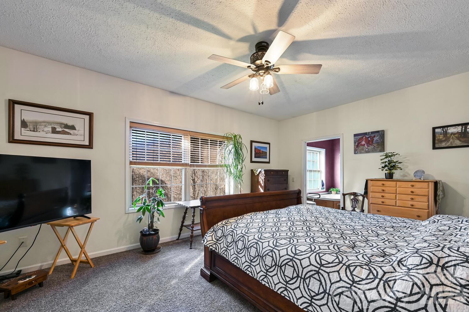 2 Ruffed Grouse Drive Weaverville, NC 28787 - Photo 23 of 44 a bedroom with a bed and a flat screen tv