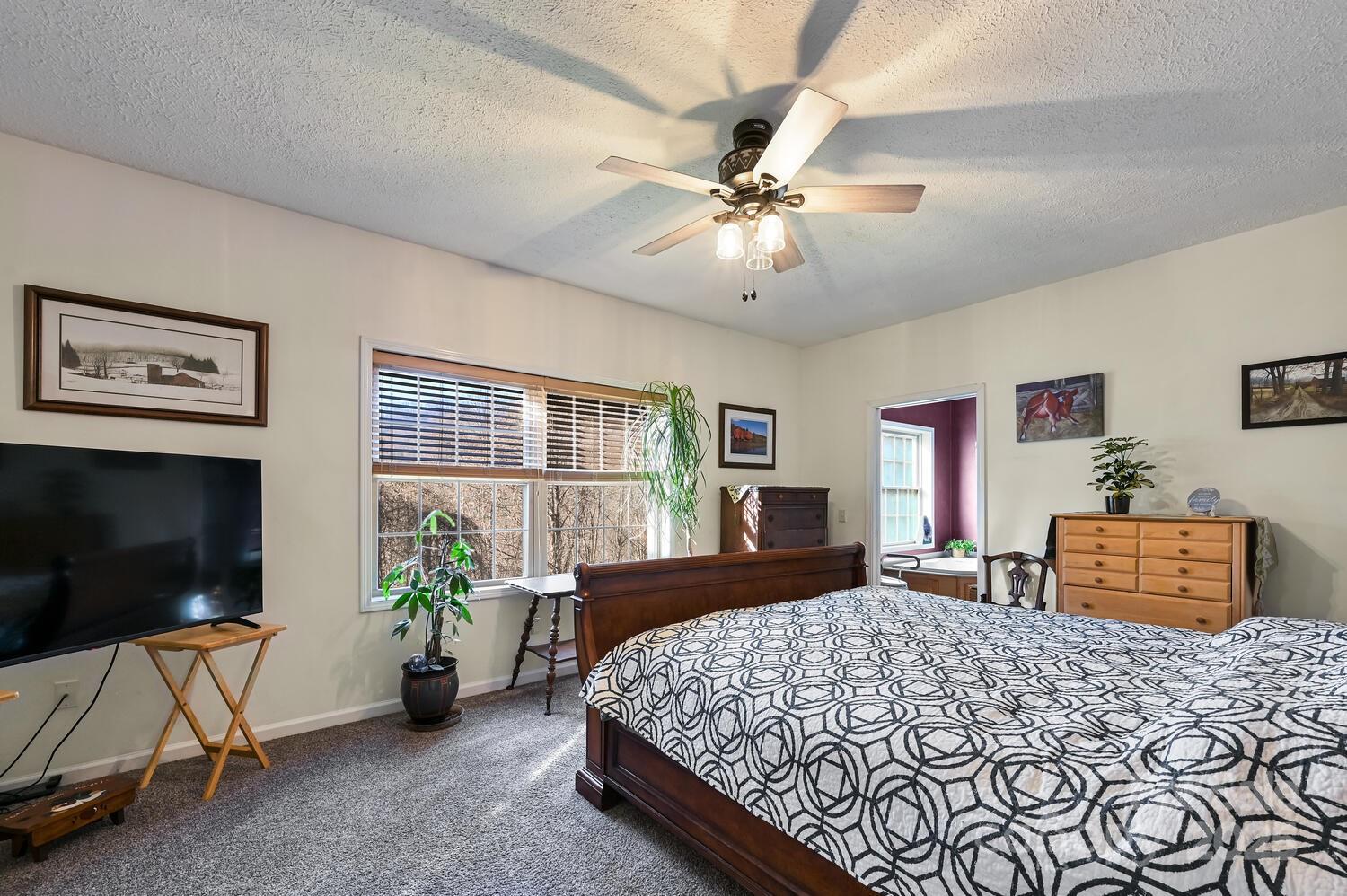 2 Ruffed Grouse Drive Weaverville, NC 28787 - Photo 26 of 44 a bedroom with a bed and a flat screen tv