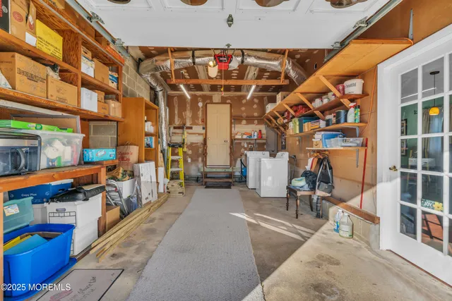 a workspace with furniture and window