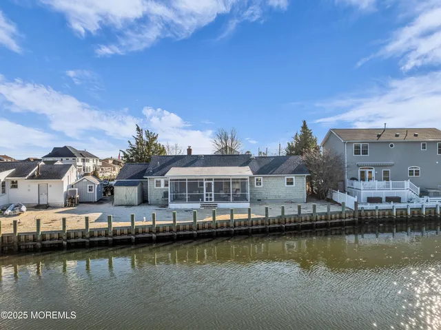 a view of a lake with houses