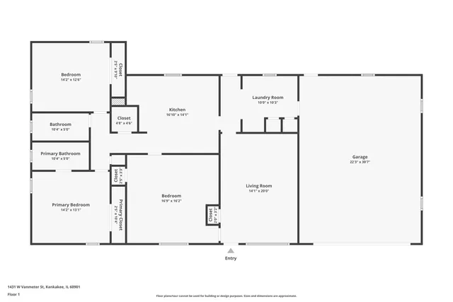 $255,000 | 1431 West Vanmeter Street, Kankakee, IL 60901