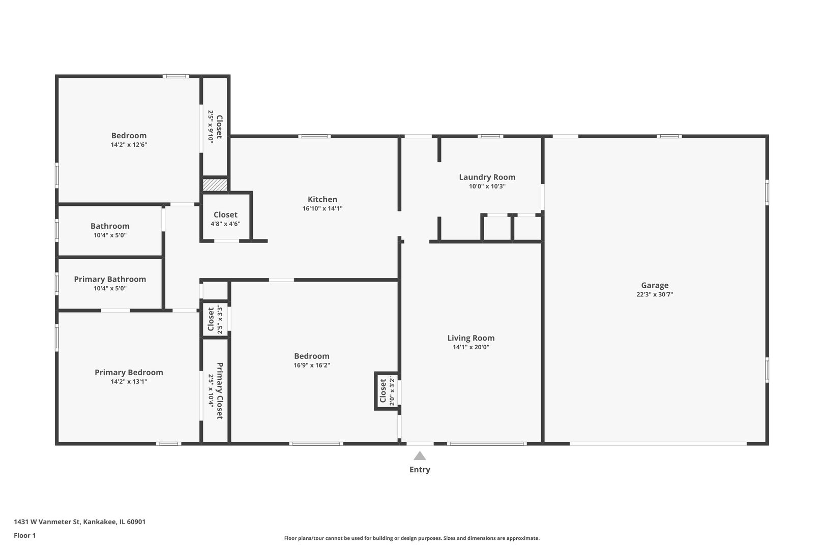 1431 West Vanmeter Street Kankakee, IL 60901 - Photo 19 of 19 a picture of a floor plan