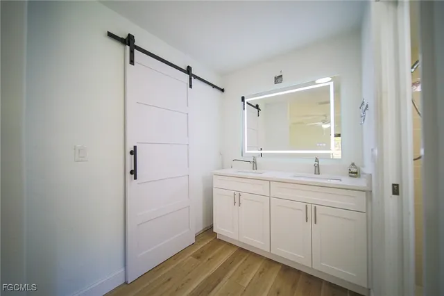 a bathroom with a window