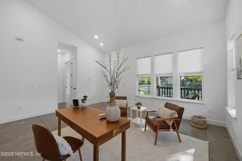 a large kitchen with lots of counter space
