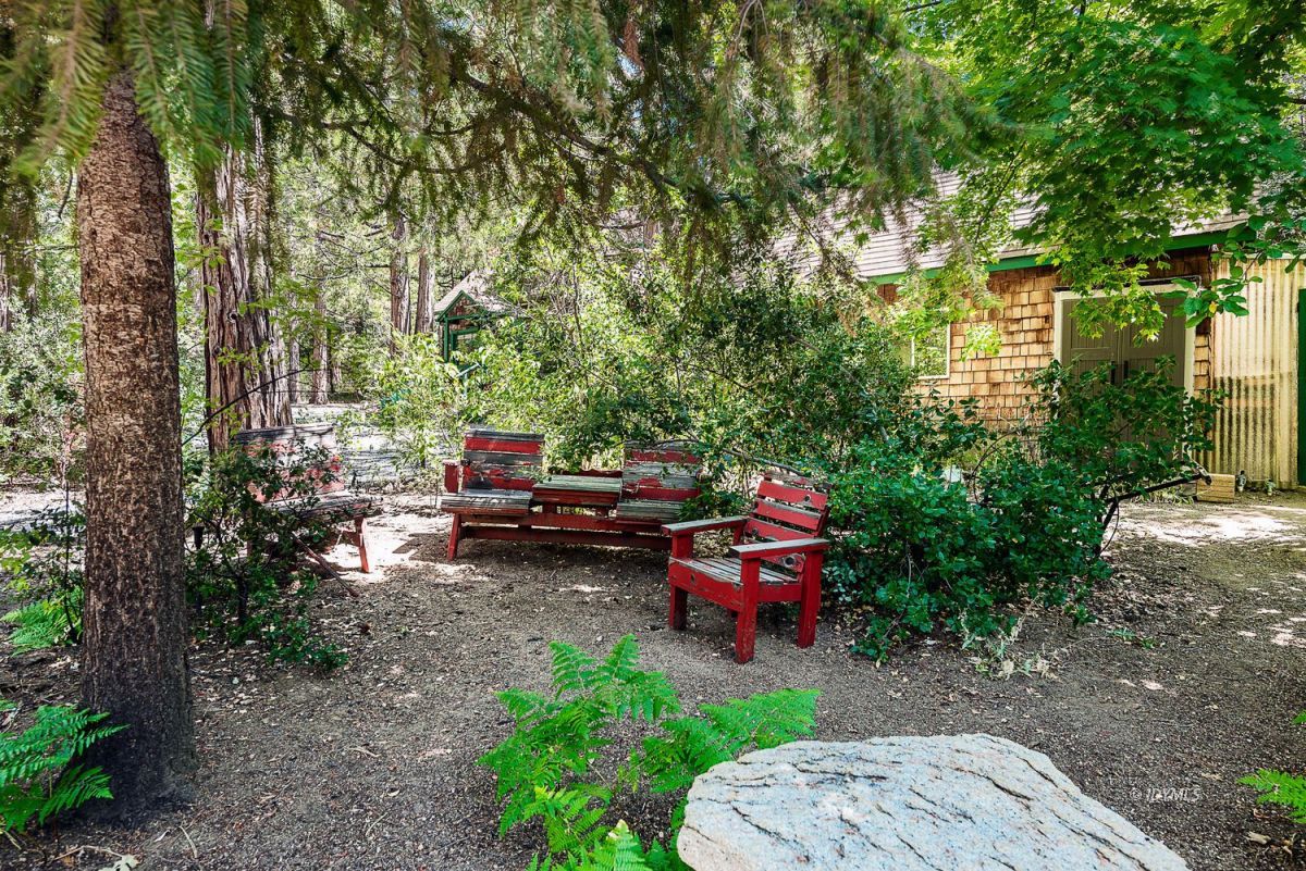 25440 Fern Valley Road Idyllwild, CA 92549 - Photo 6 of 32 a backyard of a house with fire pit and outdoor seating