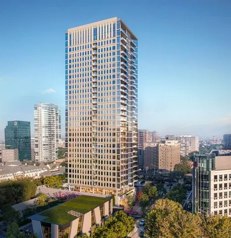 a front view of a city