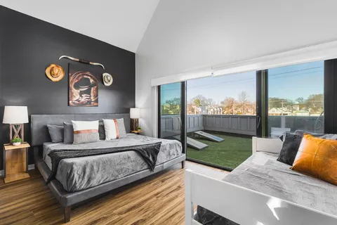 a view of a couches in the roof deck