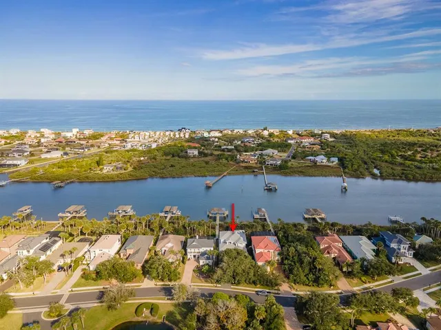 a view of a city and ocean view
