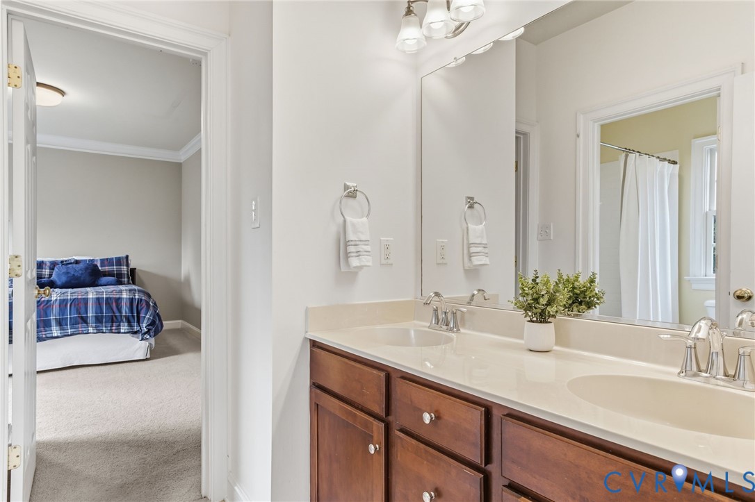 3100 Sodbury Court Midlothian, VA 23113 - Photo 46 of 94 a bathroom with a double vanity sink and a mirror
