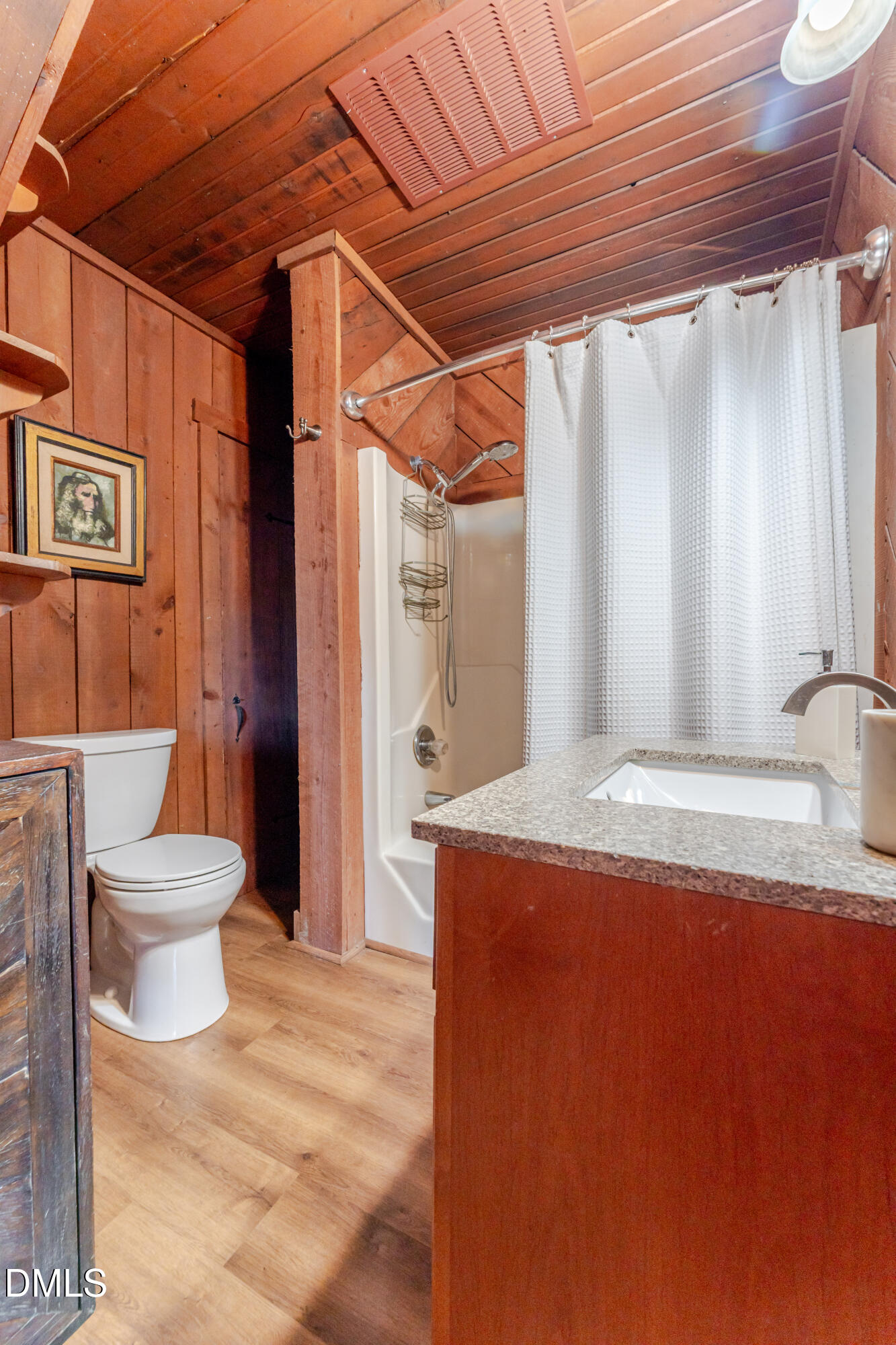 954 Huff Garrett Road Roxboro, NC 27574 - Photo 66 of 98 a bathroom with a granite countertop sink toilet and shower
