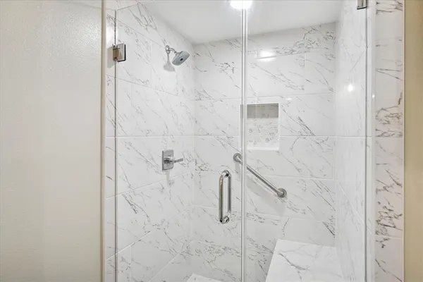 a bathroom with a shower