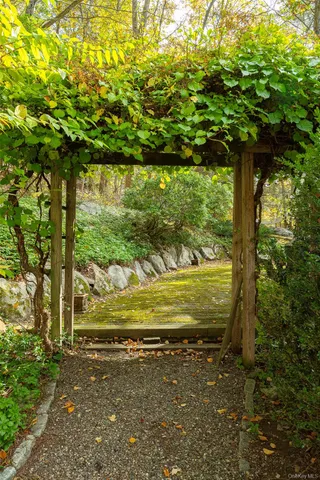 a view of a yard with a tree