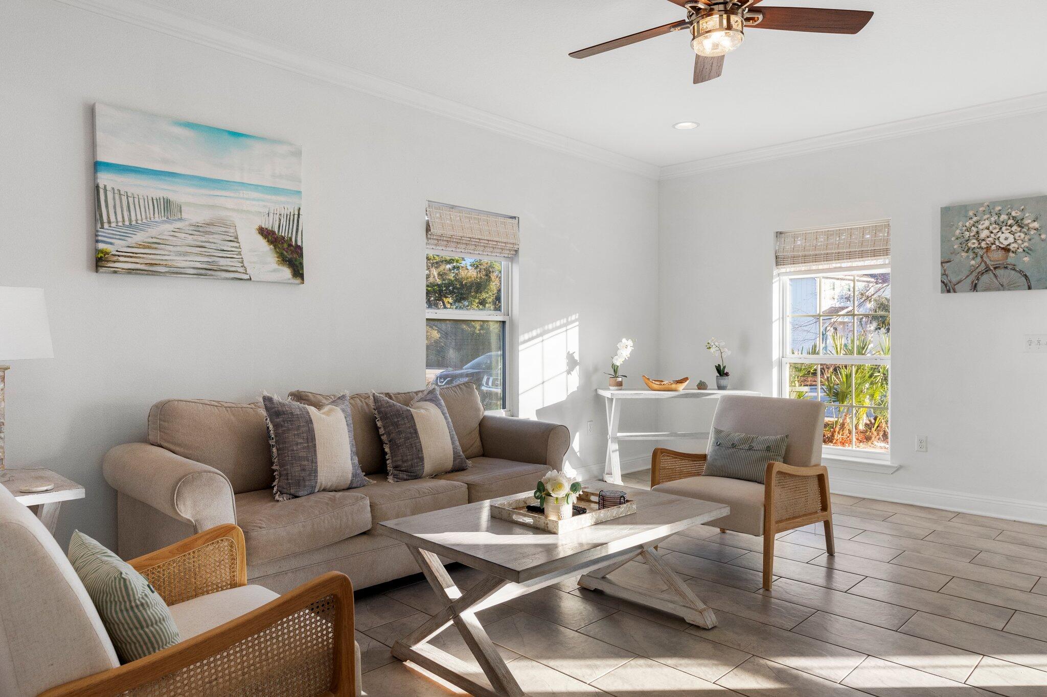 91 Grayling Way Inlet Beach, FL 32461 - Photo 6 of 43 a living room with furniture or couch and a wooden floor