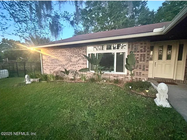 a house view with a garden space