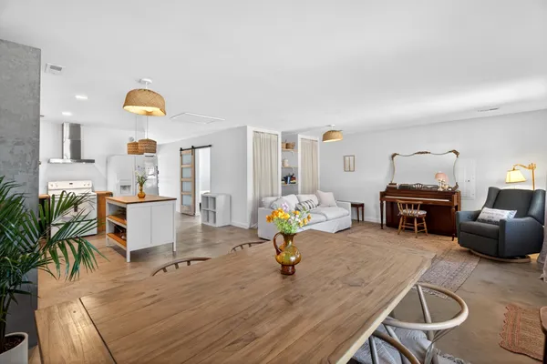 a living room with furniture