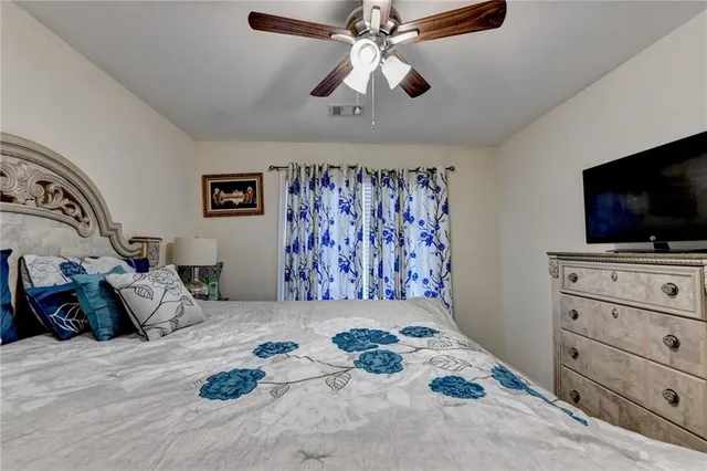 an aerial view of a house