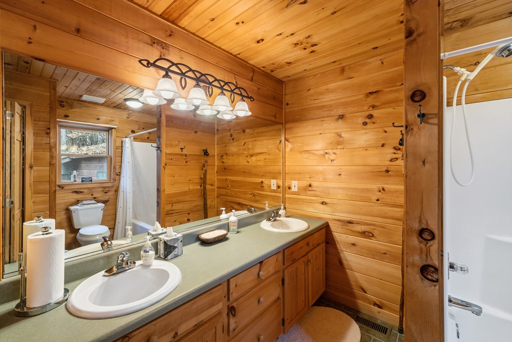 254 Aries Lane Blue Ridge, GA 30513 - Photo 30 of 43 a bathroom with a sink and a mirror