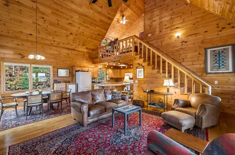 a living room with furniture