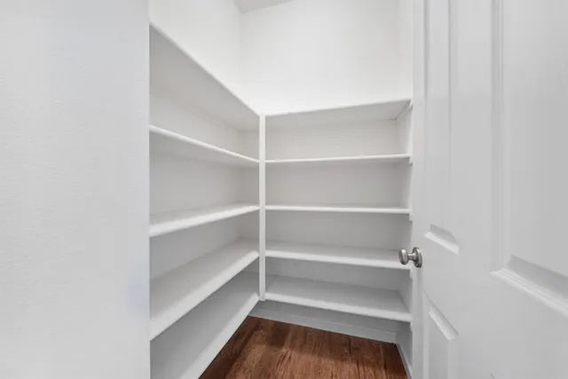 a storage room with empty racks