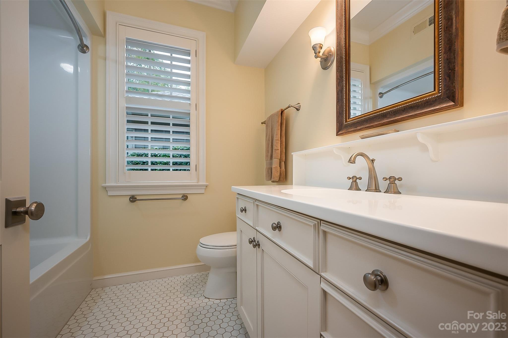 1389 Landrum Road Columbus, NC 28722 - Photo 37 of 46 a bathroom with a sink a toilet and shower