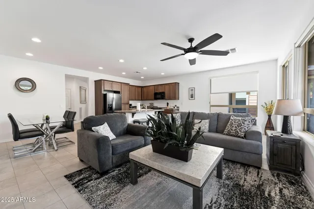 a living room with furniture