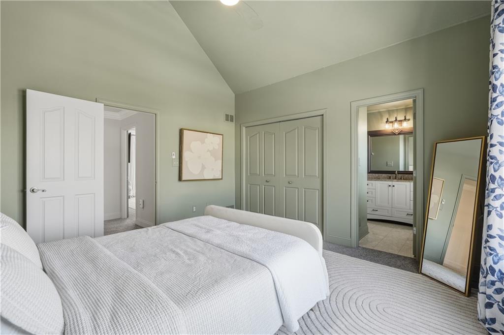 2017 Condor Lane Gibsonia, PA 15044 - Photo 37 of 49 a bedroom with a bed and a mirror