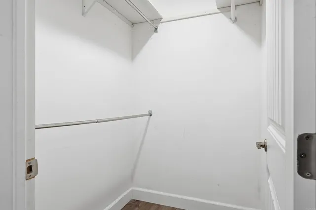 a view of small space with racks on the wall