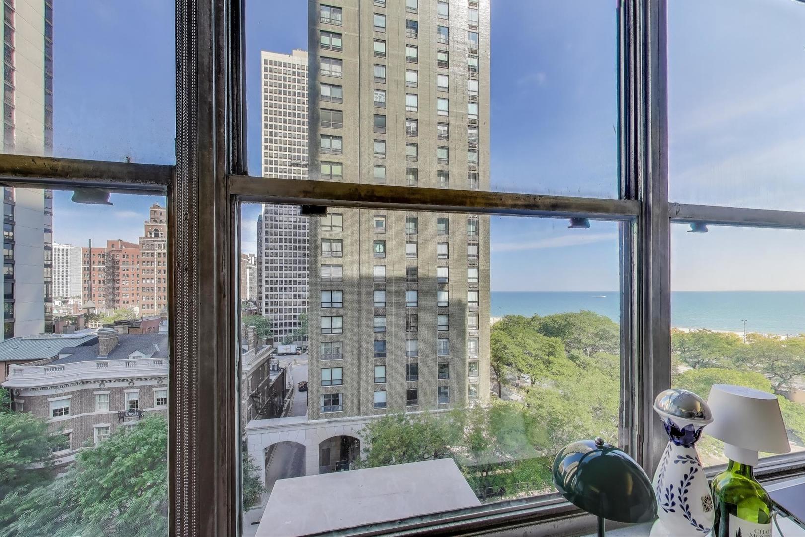 1000 North Lake Shore Plaza, Unit 804 Chicago, IL 60611 - Photo 5 of 25 a view of a balcony with chairs and a potted plant