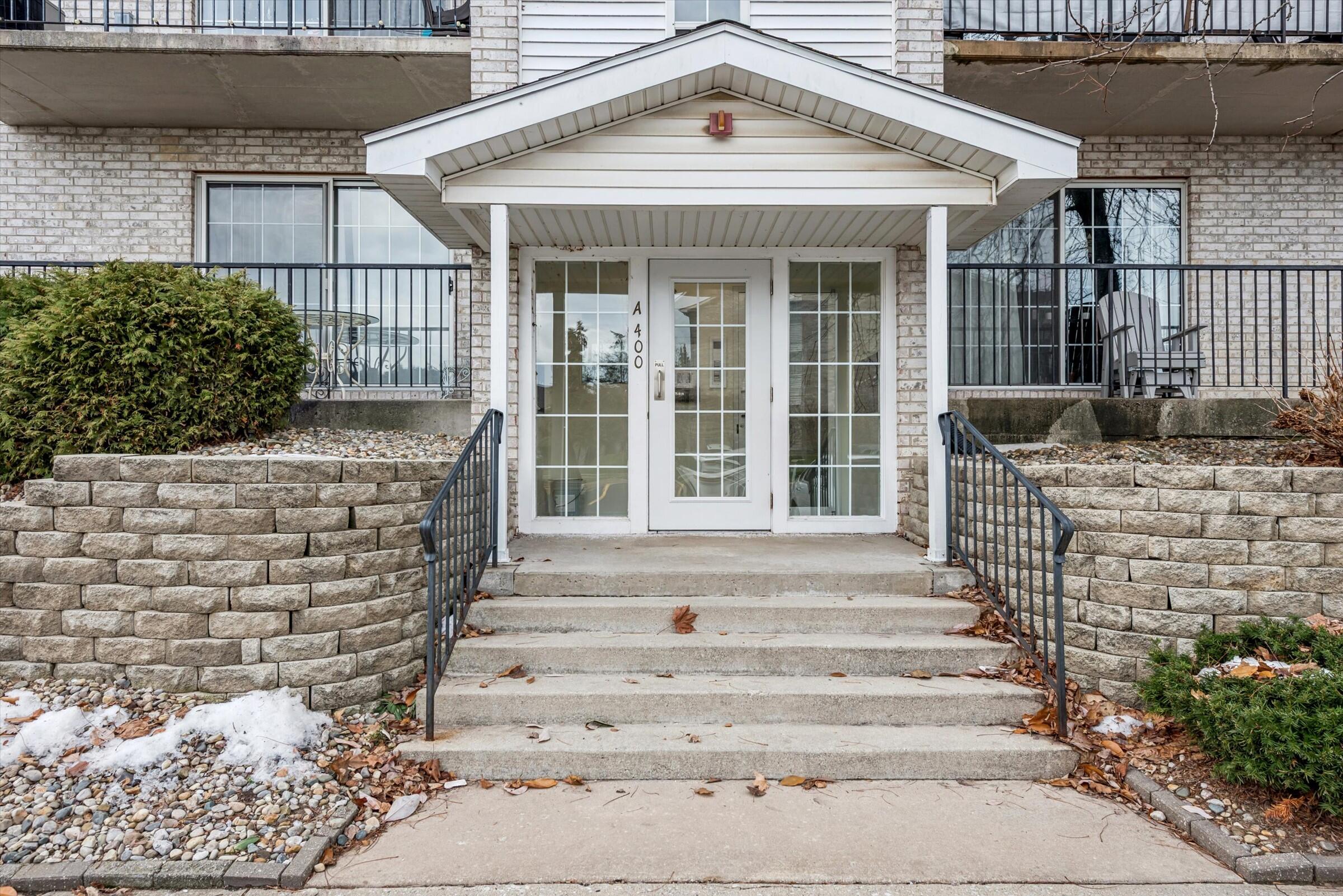 a front view of a house with a window