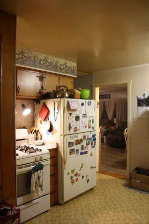 a view of a living room and dining room