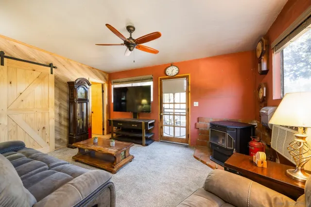 a view of outdoor space with seating