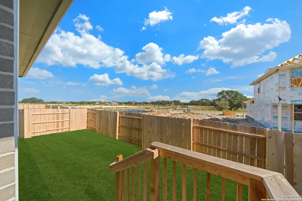 a view of a balcony with mountain view