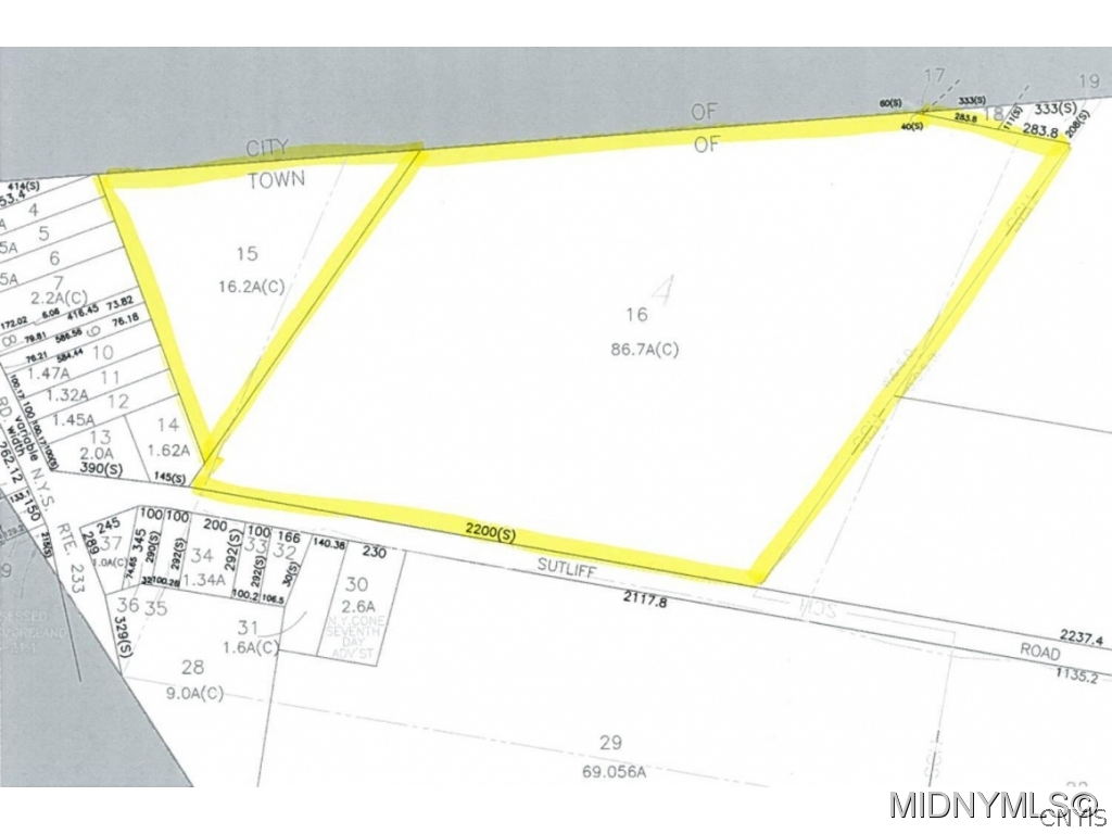 0 Sutliff Road Rome, NY 13440 - Photo 1 of 1 Tax Map Sutliff Rd