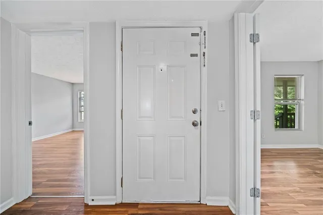 a view of room with hardwood floor