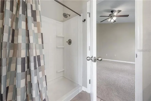 a bathroom with a shower