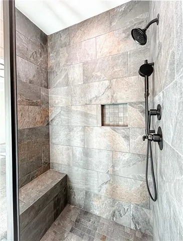 a bathroom with a shower