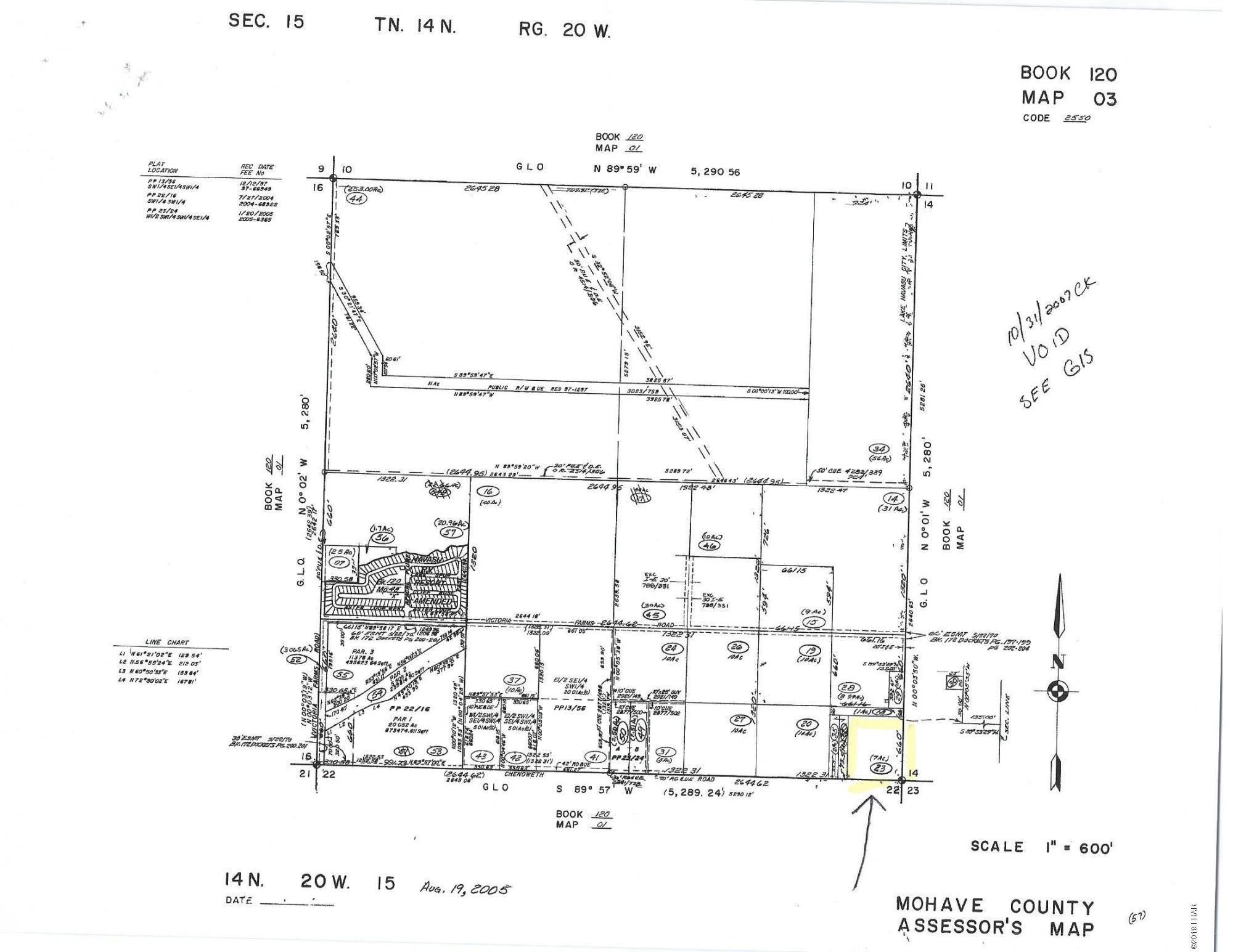 0 Chenoweth Road Lake Havasu City, AZ 86404 - Photo 3 of 4 PLAT MAP - 7 ACRES