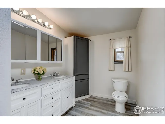 a bathroom with a toilet a sink and mirror
