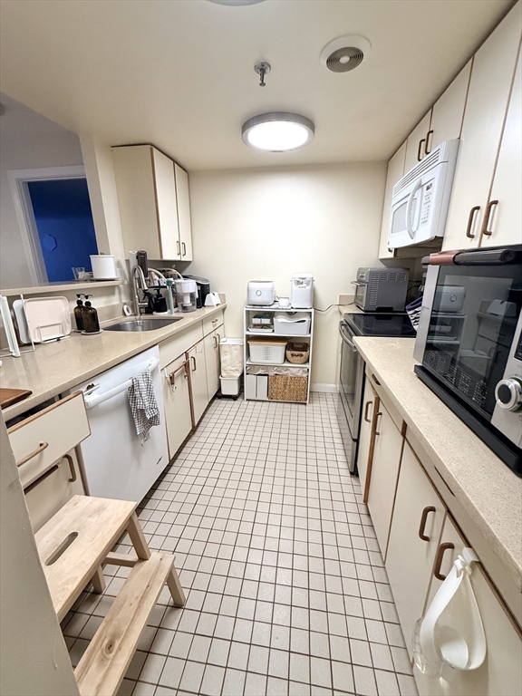 20 Webster Street, Unit 307 Brookline, MA 02446 - Photo 8 of 31 a kitchen with a sink appliances and cabinets